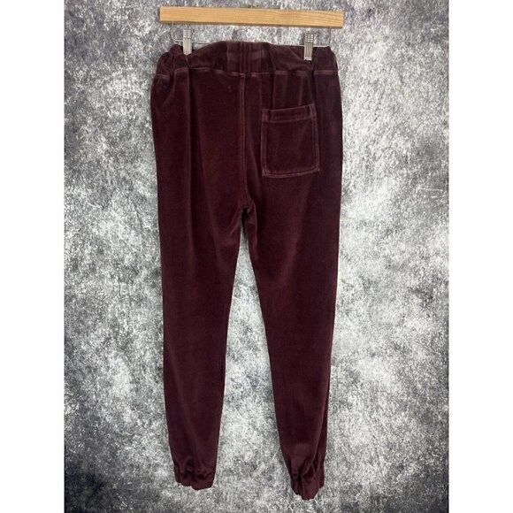 Elwood Velvet Velour Jogger Lounge Maroon athleisure Sweatpants Women's Xs - Picture 9 of 12